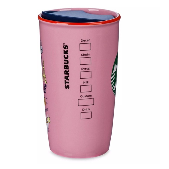 Disney Parks STARBUCKS EPCOT Exclusive Ceramic Tumbler Pink 12oz - NEW - Picture 2 of 2